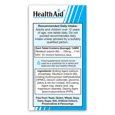 Health Aid Vegan Vitamin B2 100mg 60's