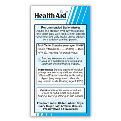 Health Aid Vegan Vitamin B3 250mg 90's