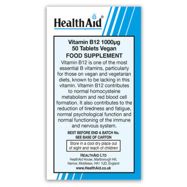 Health Aid Vegan Vitamin B12 1000ug