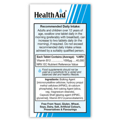 Health Aid Vegan Vitamin B12 1000ug