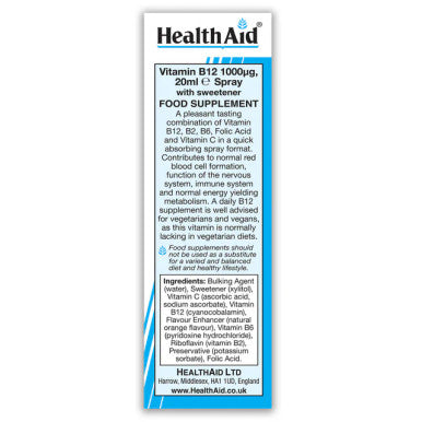 Health Aid Vitamin B12 1000ug Oral Spray 20ml