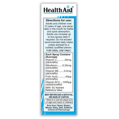 Health Aid Vitamin B12 1000ug Oral Spray 20ml