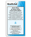 Health Aid Vegan Biotin 800ug 30's