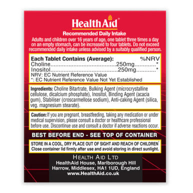 Health Aid Choline & Inositol (Maximum Power) 60's