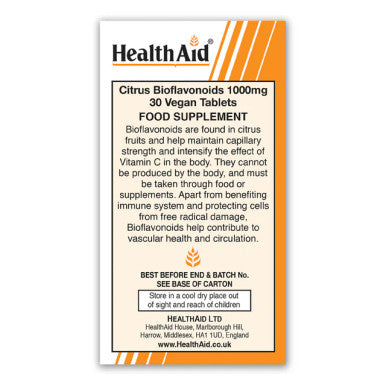 Health Aid Vegan Citrus Bioflavonoids 1000mg 30's