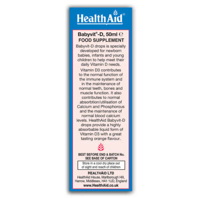 Health Aid Babyvit-D Vitamin D 400iu 50ml