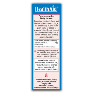 Health Aid Babyvit-D Vitamin D 400iu 50ml