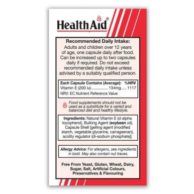 Health Aid Vitamin E 200iu 60's
