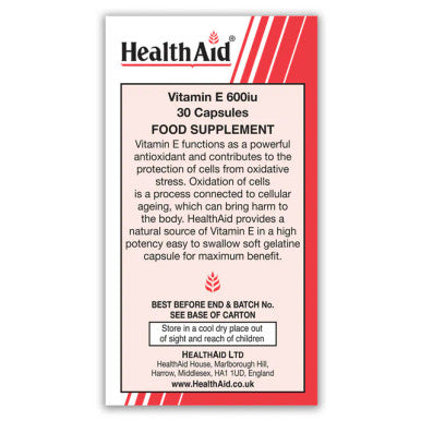Health Aid Vitamin E 600iu
