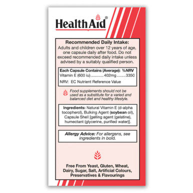 Health Aid Vitamin E 600iu