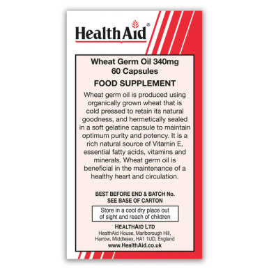HealthAid Wheat Germ Oil 340mg - 60 Capsules