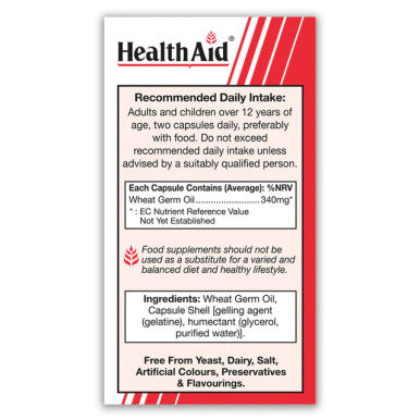 HealthAid Wheat Germ Oil 340mg - 60 Capsules
