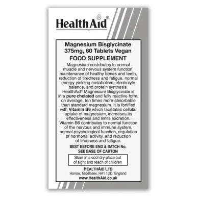 Health Aid Magnesium Bisglycinate 375mg 60's