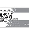 HealthAid MSM 1000mg - 90 Vegetarian Tablets