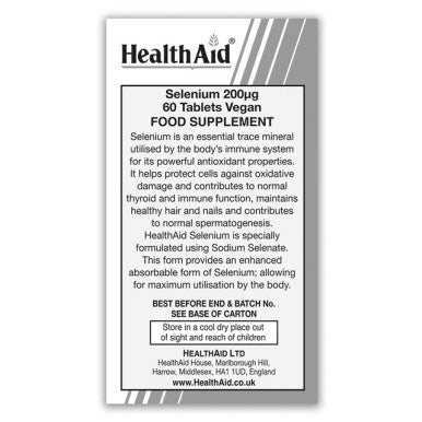 Health Aid Selenium 200ug Prolonged Release 60's