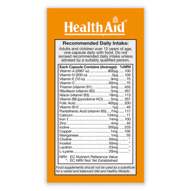 Health Aid Gericaps Multivitamin & Mineral Complex
