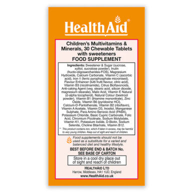 Health Aid Children's Multivitamins & Minerals Tutti Fruity Flavour