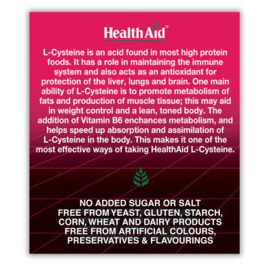 Health Aid L-Cysteine 550mg with Vitamin B6