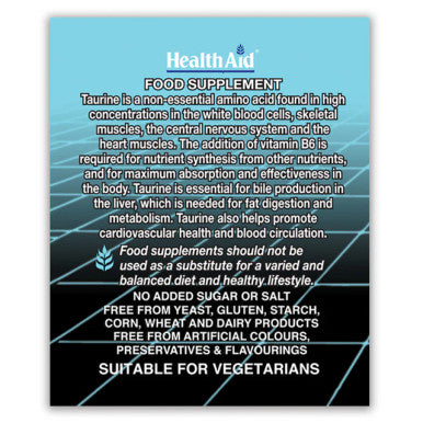 Health Aid L-Taurine 550mg with Vitamin B6 60's