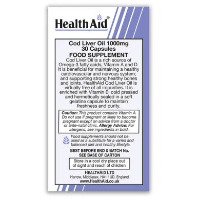 Health Aid Cod Liver Oil 1000mg