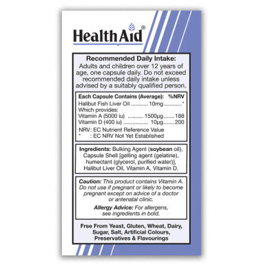 Health Aid Halibut Liver Oil 90's