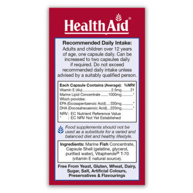 Health Aid Hartgard EPA 1000 Omega 3 + DHA 30's