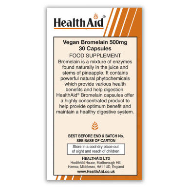 Health Aid Vegan Bromelain 500mg 30's