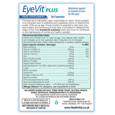 Health Aid EyeVit Plus 30's