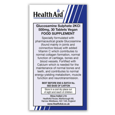 Health Aid Vegan Glucosamine Sulphate 500mg 2KCI 30's