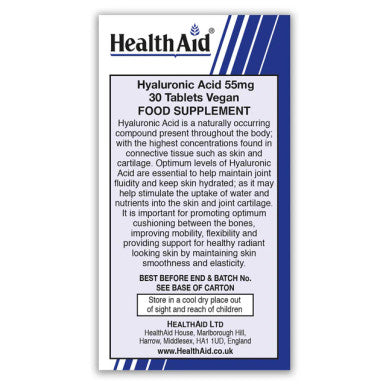 Health Aid Hyaluronic Acid 55mg 30's