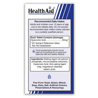 Health Aid Hyaluronic Acid 55mg 30's