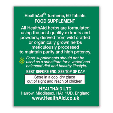 Health Aid Turmeric 750mg 60's