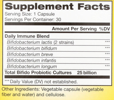 ReLife Adult Probiotic Ultimate Flora Daily Immune Probiotic Supplement Gluten Dairy Soy 25 Billion CFU 30 Vegetarian Capsules Packaging May Vary