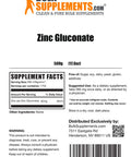 BulkSupplements Zinc Gluconate Powder - Raw Zinc - Vegan Zinc - Zinc Supplement for - Zinc Vitamins - Pure Zinc - Elemental Zinc - Zinc Powder - Zinc for Men (500 Grams - 1.1 lbs)