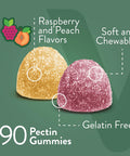 Magnesium Citrate Gummies For Adults & Teens - Maximum Strength 255Mg, Supports Calm Mood, Optimal Relaxation, Muscle Function - Vegan, Gelatin - Tasty Chewable Raspberry & Peach Flavored Gummy