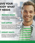 Nutraharmony Saw Palmetto For Men 640Mg - Pumpkin Seed Nettle Zinc & Pygeum - Prostate Health & Urinary Supplement - Dht Blocking & Hair Support - 45 Fatty Acids Clinical Strength - Made In Usa 120 Capsules