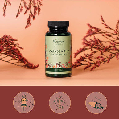 L-Carnosine 500mg VegaveroÃƒâ€šÃ‚Â® | Premium Formula with Natural Vitamin C & E | NO Additives | 60 Vegan Capsules