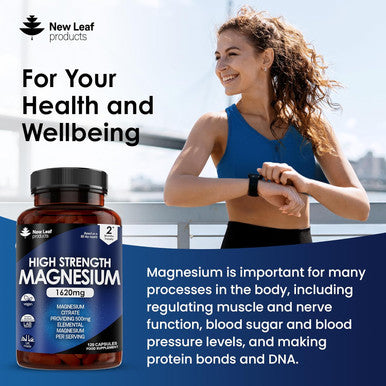 Magnesium Citrate Capsules 1620Mg - Super Strength And High Absorption Magnesium Supplements - With 500Mg Elemental Vegan Magnesium - Not Magnesium Tablets - Muscle & Sleep Support (Two Months Supply)