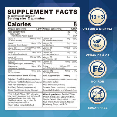 Multivitamin For Women 50+ & Men, Sugar Methylated Multivitamin Gummies With Glucosamine Chondroitin Msm For Senior, Chewable Multi Vitamin D3 K2 & A C E, B Complex, Algae Calcium Magnesium