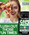 Saint Mingiano Cape Aloe Colon Cleanse, Detox & Flush - 90 Capsules. Gentle Constipation Relief And Bowel Movement Acting As Natural Herbal Laxative - Supports Bowel Movements For Digestive Health