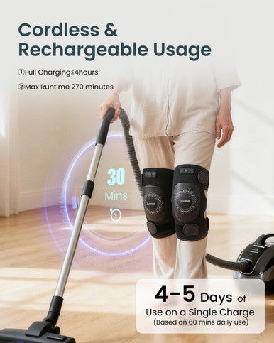Comfier Fsa Cordless Knee Massager With Heat And Vibration For Pain Relief Hsa Eligible Items Graphene Heating Pad For Knee With 5 Massage Modes Rechargeable Heated Knee Brace Father ' s Day s