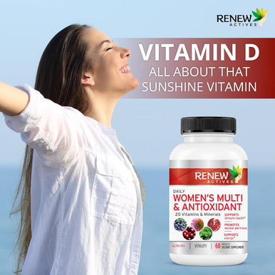 Renew Actives Women'S Multi-Vitamin & Antioxidant: Daily Health Supplement For Woman- 20 Vitamins & Minerals - 60 Capsules