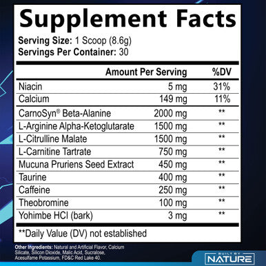 Built Nature Pre Workout Powder - Sugar-Free Energy, Pump & Endurance Supplement For Men & Women - 250Mg Caffeine, Amino Acids, L-Citrulline, L-Arginine, Carnosyn Beta-Alanine - Watermelon Flavor, 30 Servings