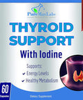 Thyroid Support With Iodine - Metabolism Booster, Energy Booster, Increase Focus - Premium Non-Gmo Thyroid Supplement 60 Capsules