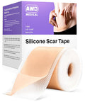 Awd Silicone Scar Sheets For Surgical Scars - Medical Grade Silicone Scar Tape For C Section, Tummy Tuck Tape, Keloid Treatment - Silicone Skin Patches After Surgery Must Haves (1.6" X 120" Roll)