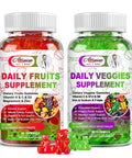 Alliwise Sugar-Free Fruits And Veggies Original Gummies Supplement, Multi-Vitamins & Minerals In Gummies, Natural Fruits And Vegetables Supplement, Immunity & Antioxidant & Energy Supplements For Women & Men