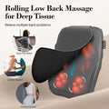 Shiatsu Low Back Massager - 3D Kneading Massage Pillow For Pain Relief,Portable Rolling Massager For Home Office,Ideal Gifts For Mom Dad