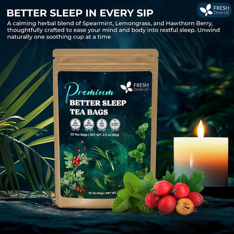 FreshDrinkUS, Premium 50 Mulberry Leaf Tea Bags, 100% Natural & Pure from Mulberry Leaves. Herbal Tea. Made with Natural Material Tea Bags. No Sugar, No Caffeine, No Gluten, Vegan.