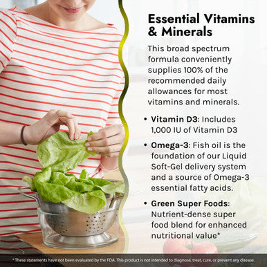 Irwin Naturals Only One Liquid-Gel Multi With Iron - 60 Liquid Soft-Gels Pack Of 2 - Omega-3 Oils Antioxidants & Green Super Foods - 120 Total Servings