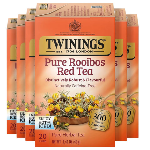 Twinings Lemon & Ginger, Caffeine-Free Herbal Tea Bags, 100 CT Box (1 Pack) | Spicy & Tangy, Ginger, Lemon Peel, Lemongrass, Blackberry Leaves, Soothe Digestion, 100 Foil Lined Individually Wrapped Bags